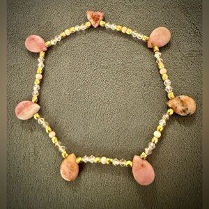 Pink teardrop pink opal/rhodonite Vintage 90s Y2K